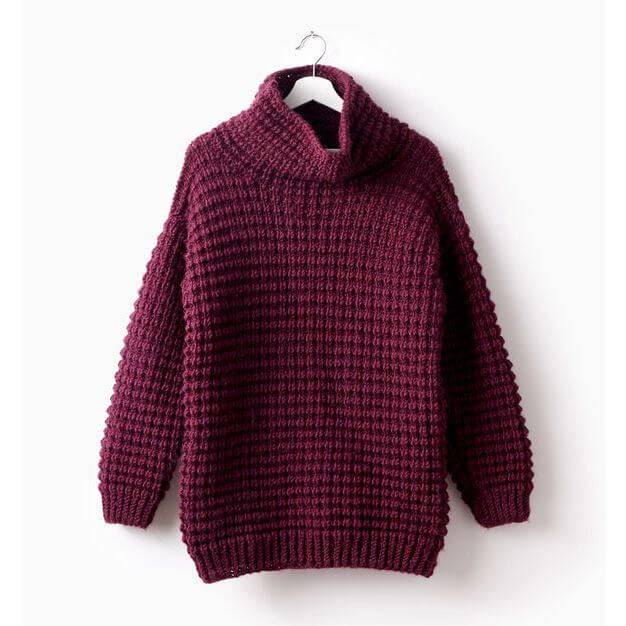 пуловер текстурным узором