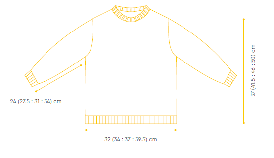 схема размеров детского свитера